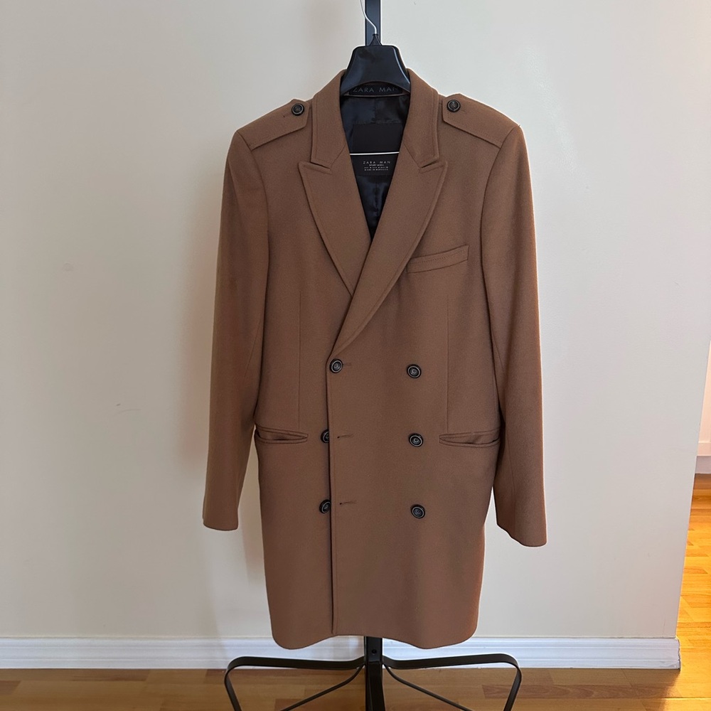 Zara Brown Trench Coat with Classic Tailored Design